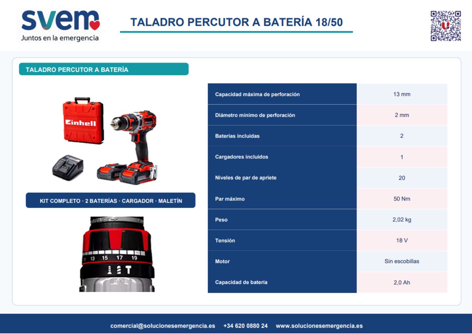 Ficha de Herramientas a batería, página 1 de 12